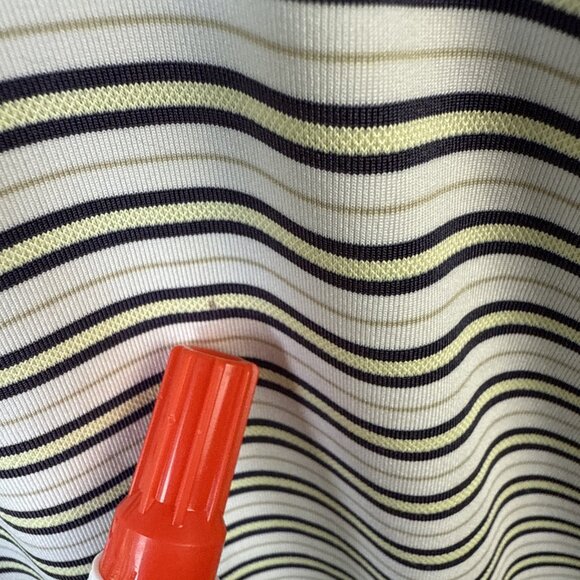 Footjoy Polo Shirt Mens Size L Striped Stretchy Polyester Golf FJ Tennis Beach - Picture 2 of 11